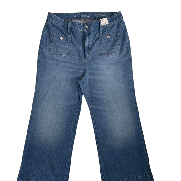 J. Crew Women's Light Blue Flare Sailor Wideleg HiRise Denim Jeans Size35 14-16 - Picture 3 of 8